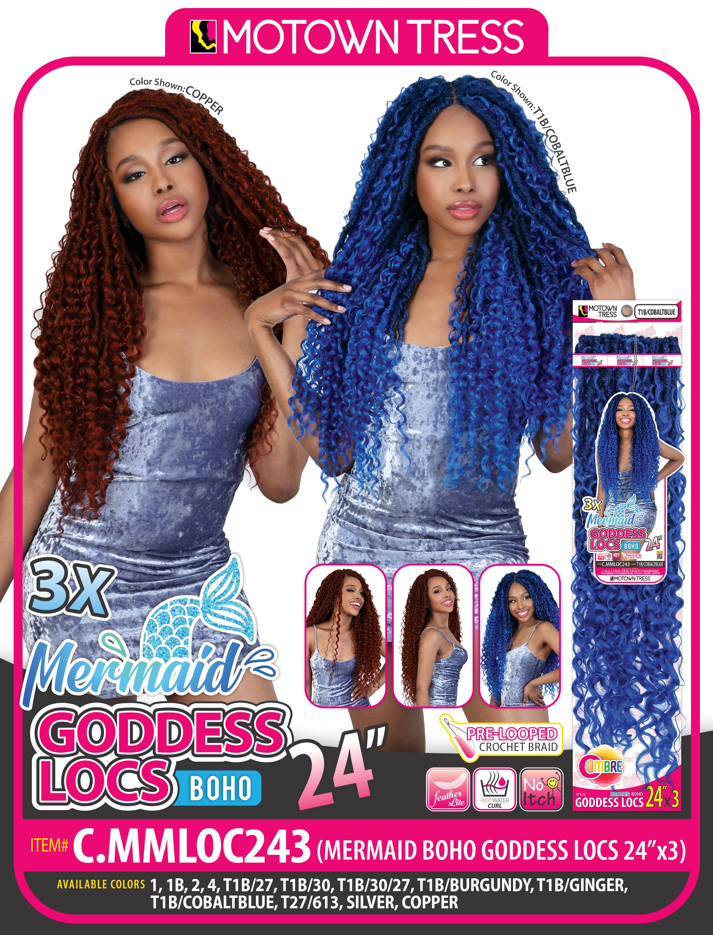 MERMAID GODDESS LOCS 24"x3