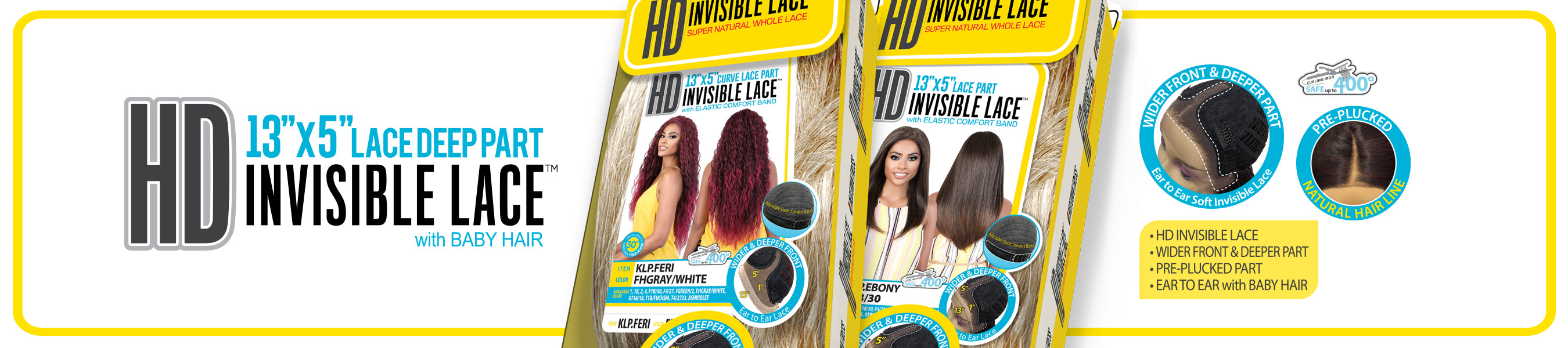 HD INVISIBLE LACE 13"x5" LACE PART WITH ELASTIC COMFORT BAND