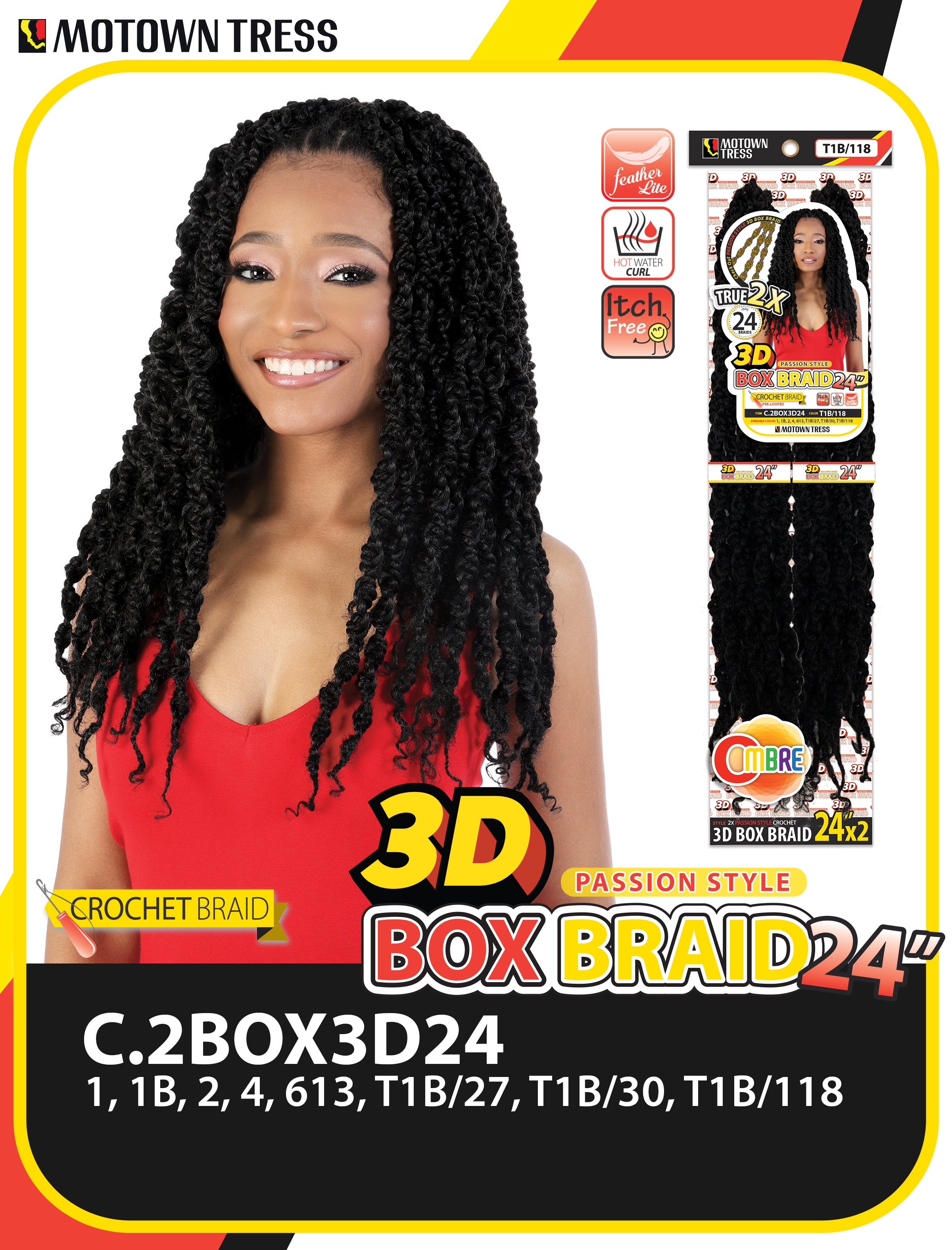3D BOX BRAID 24"x2