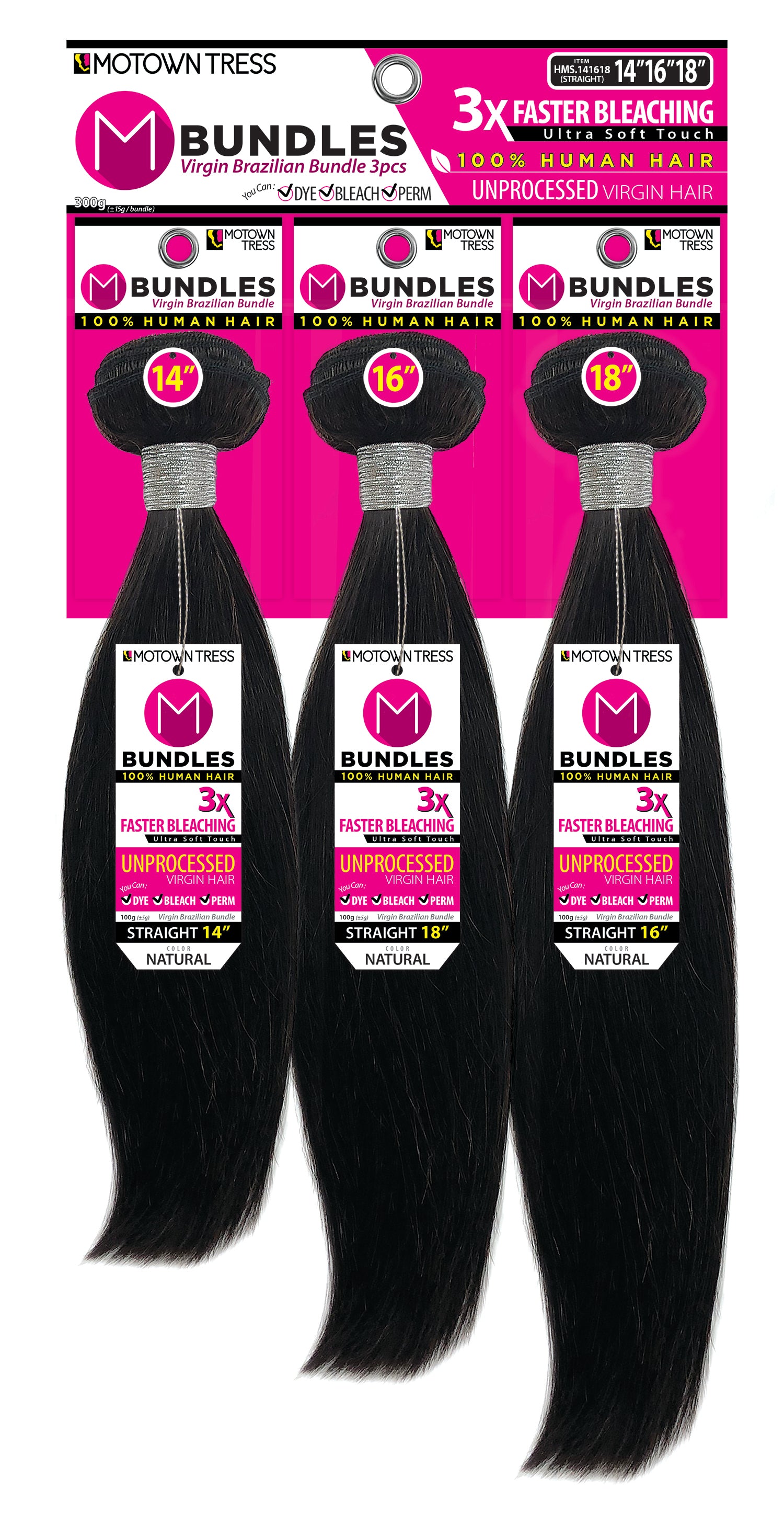 PINK_3PACK BUNDLES STRAIGHT