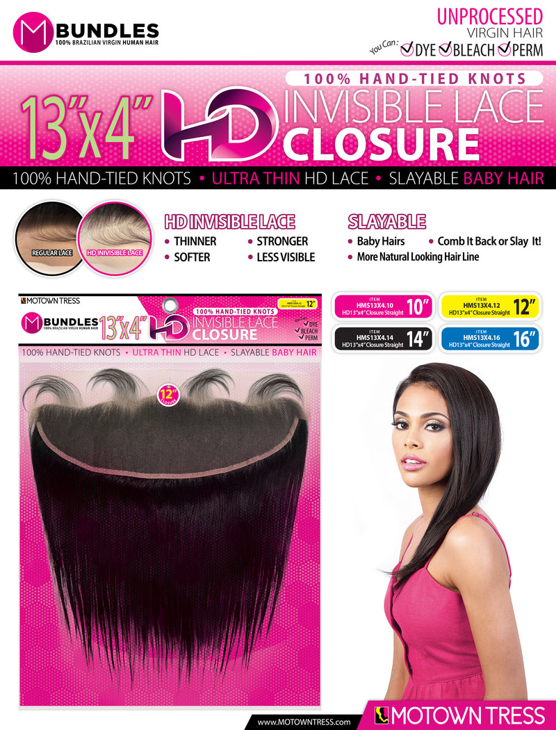 PINK_13"x4" HD INVISIBLE LACE CLOSURE STRAIGHT