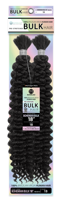 HUMAN HAIR BOHEMIAN BULK 18"