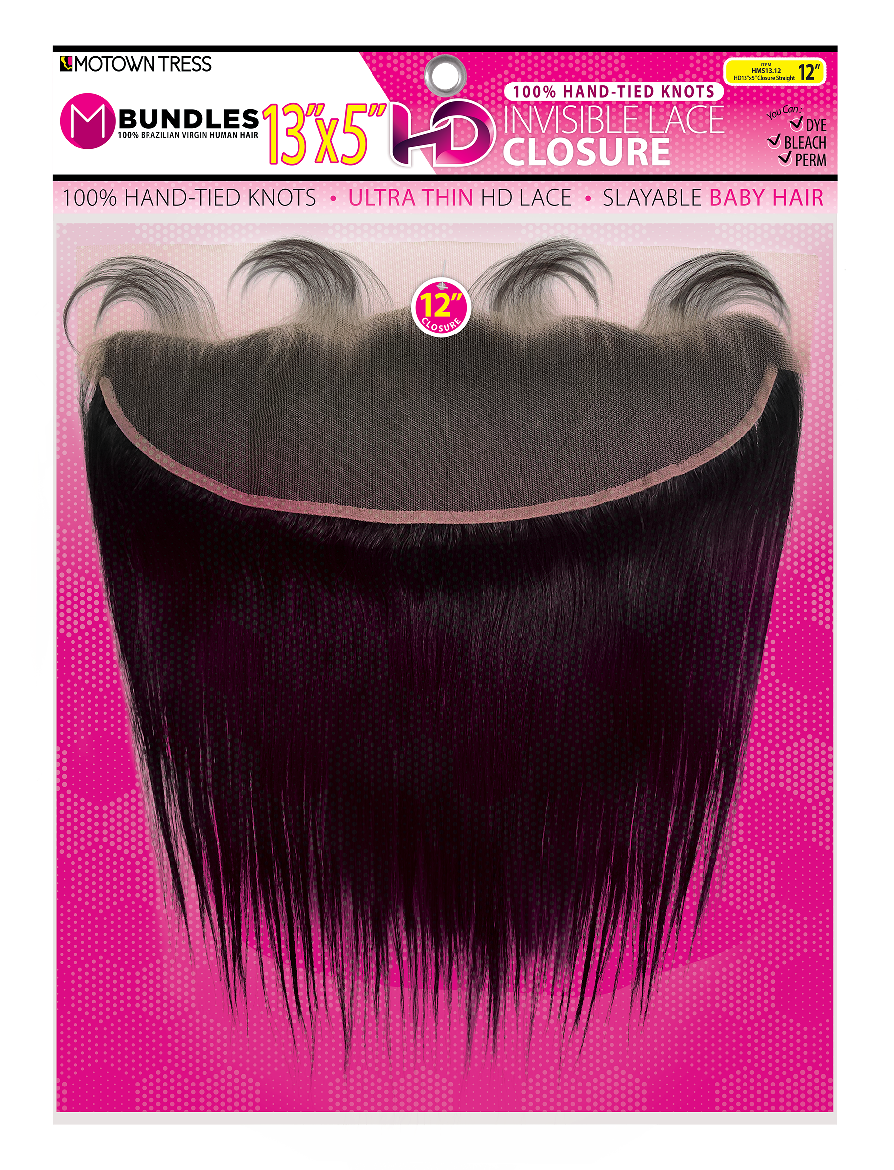 PINK_13"x5" HD INVISIBLE LACE CLOSURE STRAIGHT