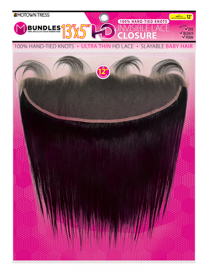 PINK_13"x5" HD INVISIBLE LACE CLOSURE STRAIGHT
