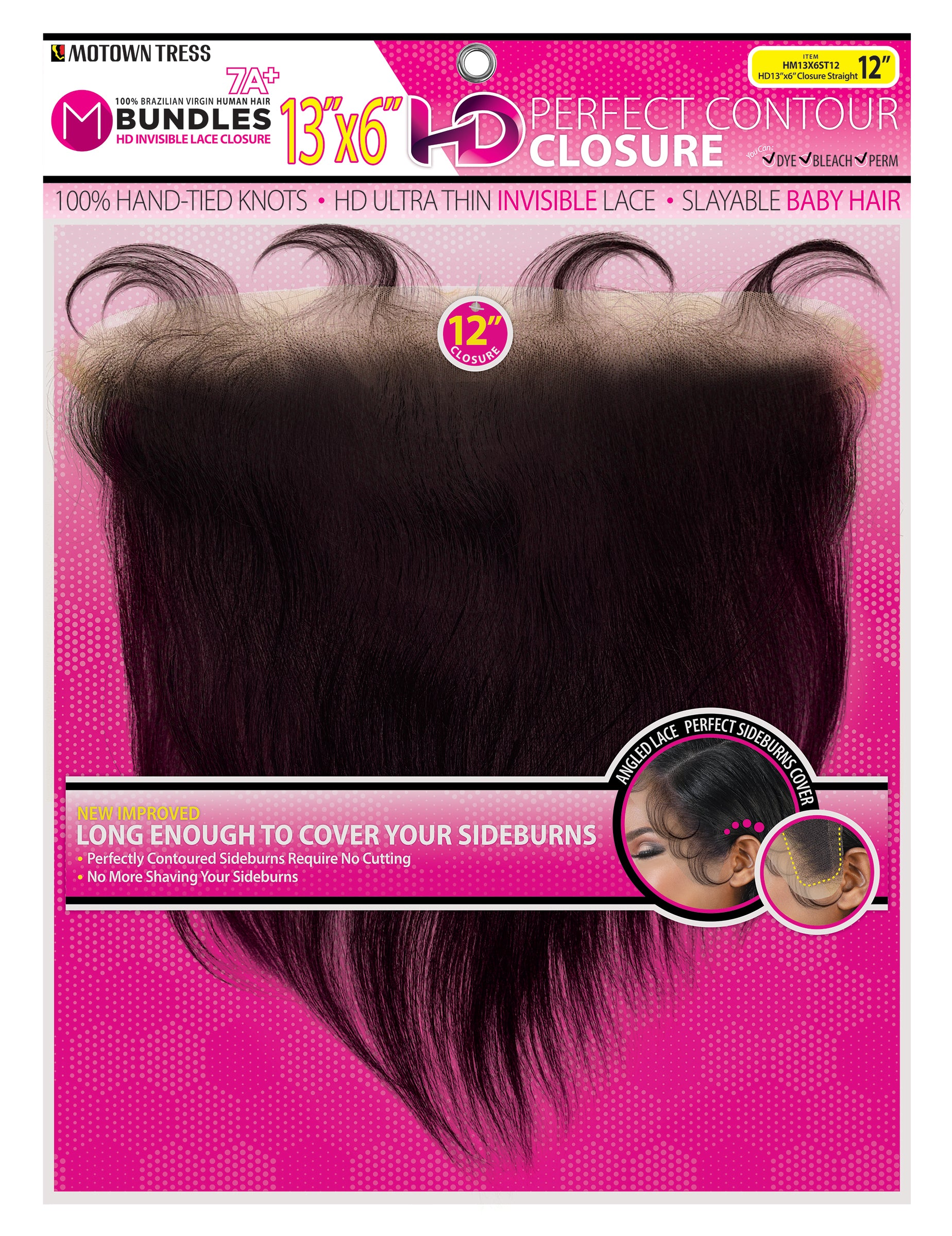 PINK_13"x6" HD PERFECT CONTOUR CLOSURE STRAIGHT