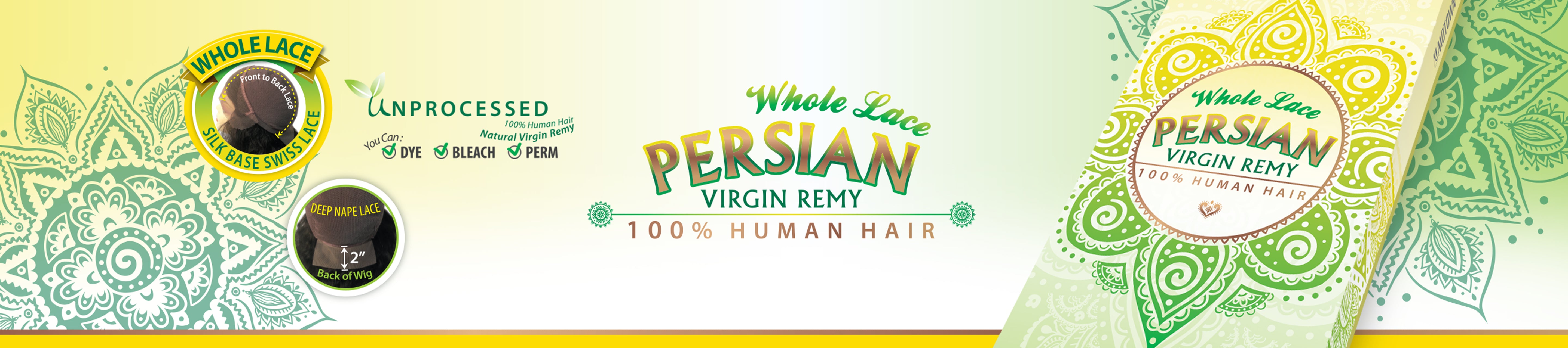 PERSIAN VIRGIN REMY WHOLE LACE WIG
