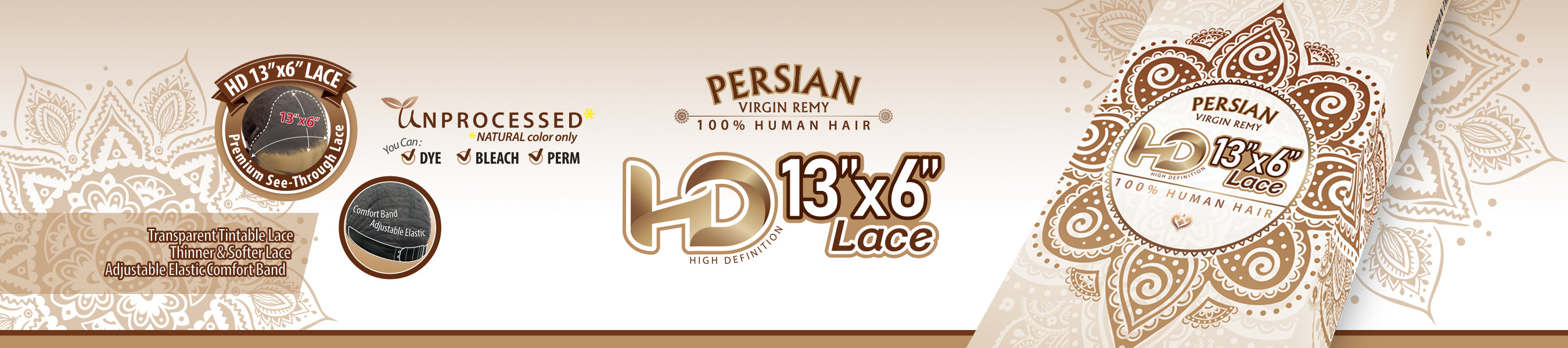 PERSIAN VIRGIN REMY HD 13"X6" LACE WIG