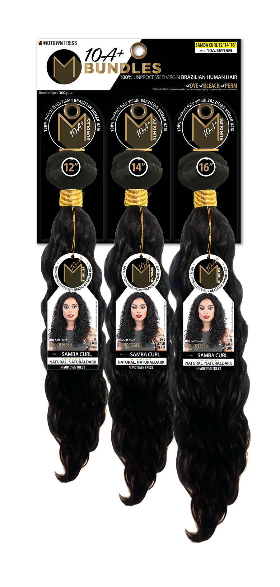 BLACK_3PACK BUNDLES SAMBA CURL