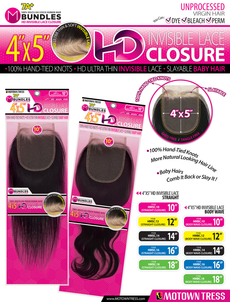 PINK_4"x5" HD INVISIBLE LACE CLOSURE BODY WAVE