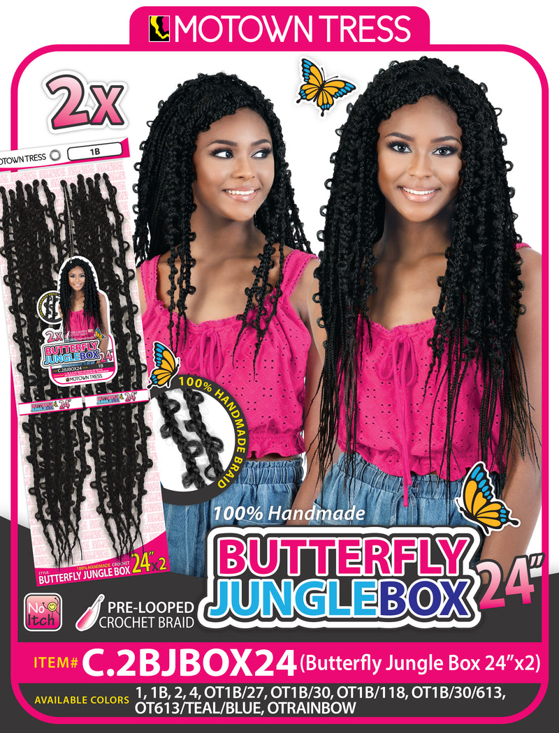 BUTTERFLY JUNGLE BOX 24"x2