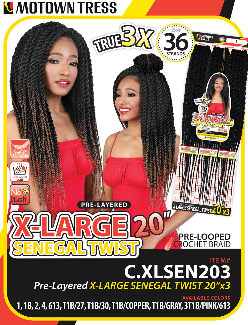 X-LARGE SENEGAL TWIST 20"x3