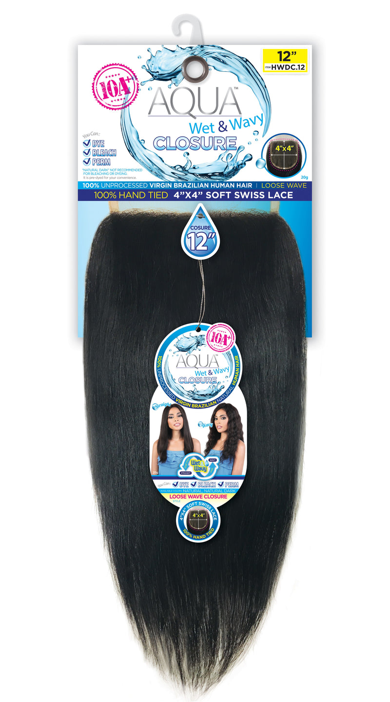 AQUA WET & WAVY_4"x4" CLOSURE LOOSE WAVE