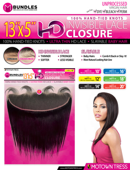 PINK_13"x5" HD INVISIBLE LACE CLOSURE STRAIGHT