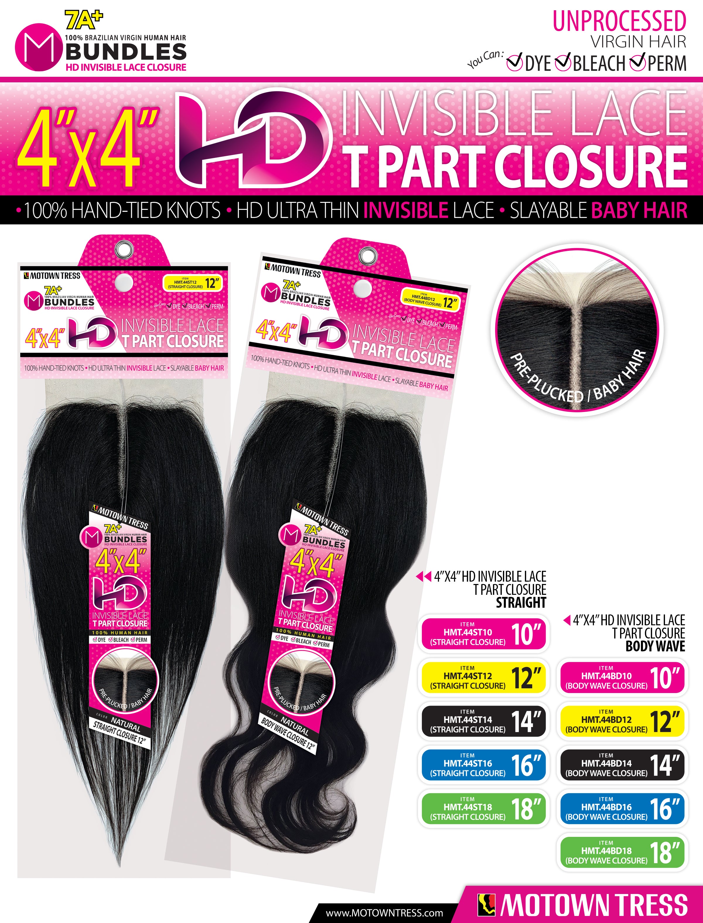 PINK_4"x4" HD T PART CLOSURE STRAIGHT