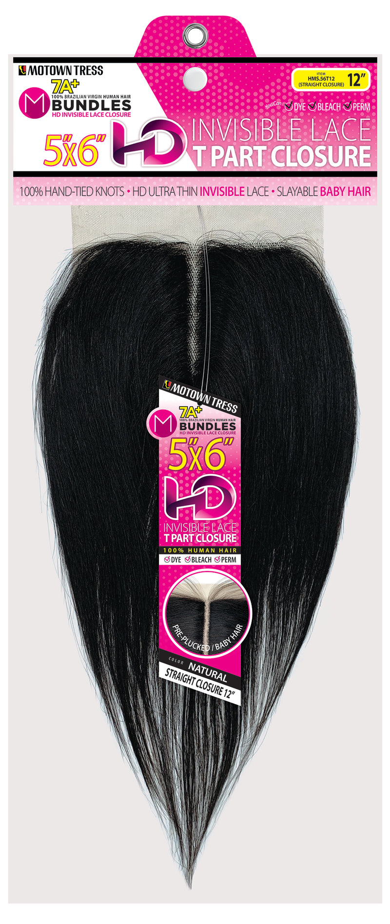 PINK_5"x6" HD T PART CLOSURE STRAIGHT
