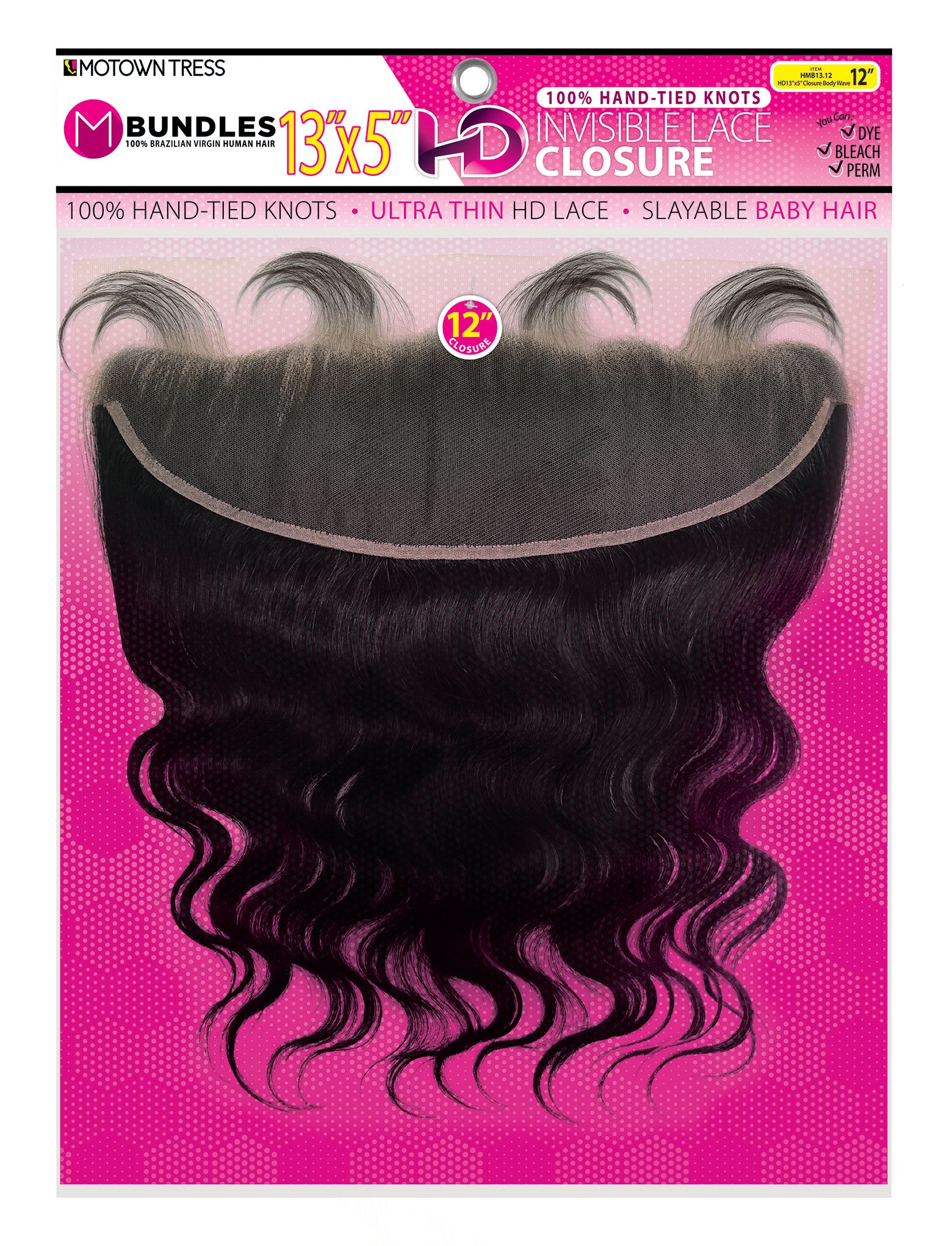 PINK_13"x5" HD INVISIBLE LACE CLOSURE BODYWAVE