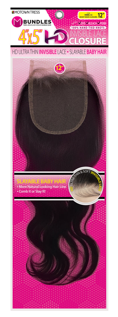 PINK_4"x5" HD INVISIBLE LACE CLOSURE BODY WAVE