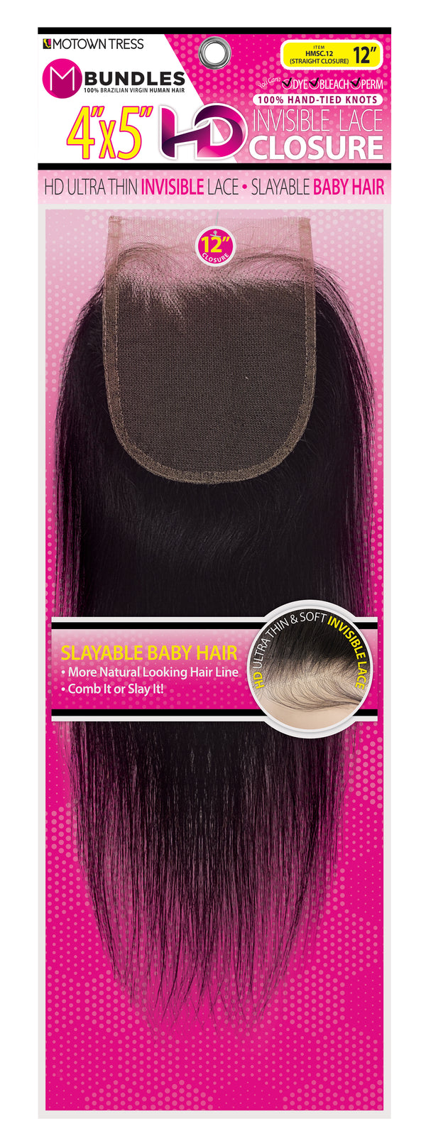 PINK_4"x5" HD INVISIBLE LACE CLOSURE STRAIGHT
