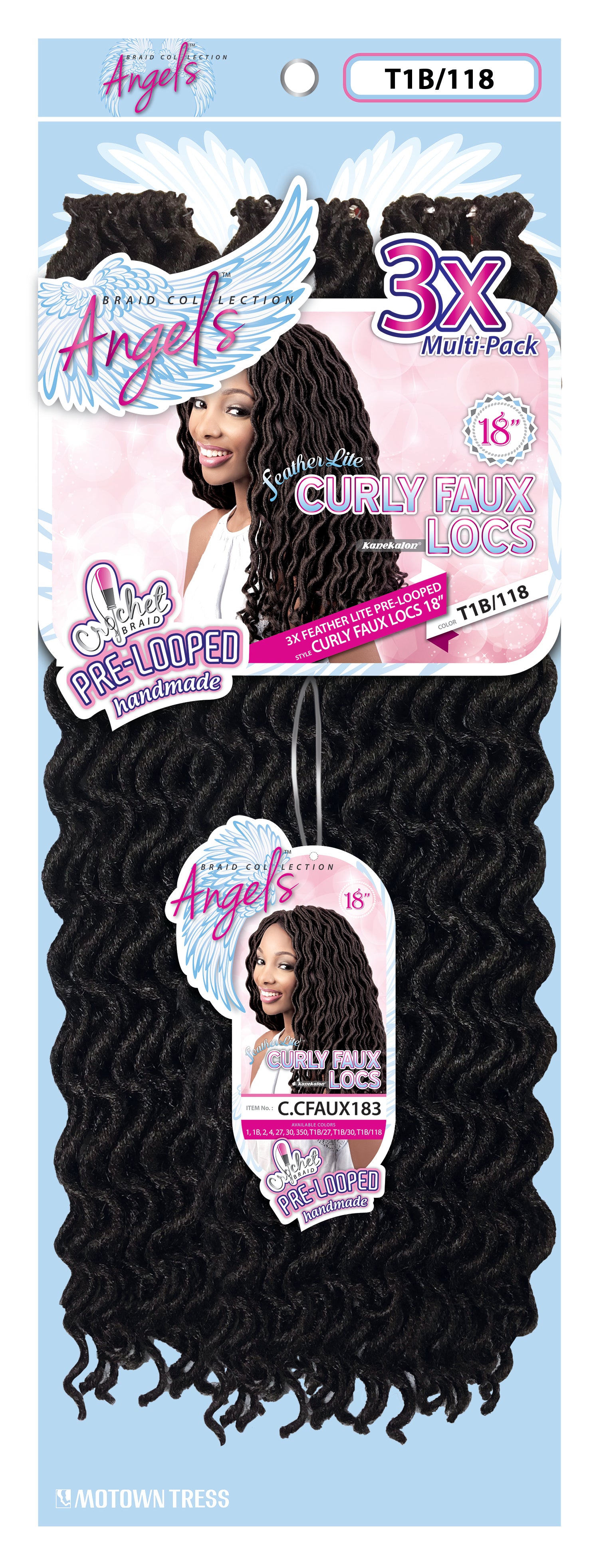 CURLY FAUX LOCS 18"x3