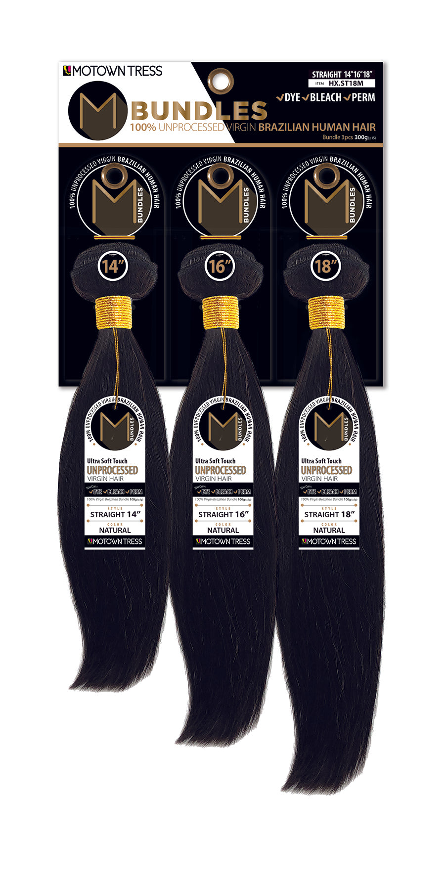 BLACK_3PACK BUNDLES STRAIGHT
