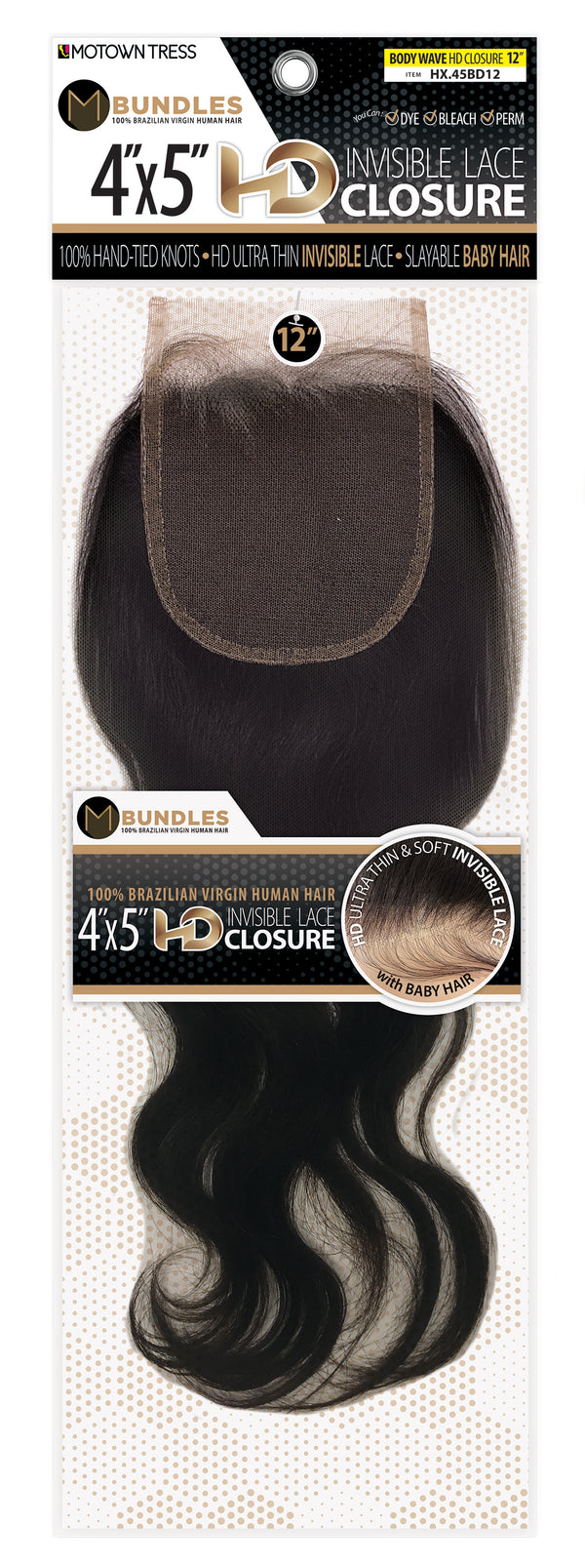 BLACK_4"x5" HD INVISIBLE LACE CLOSURE BODY WAVE