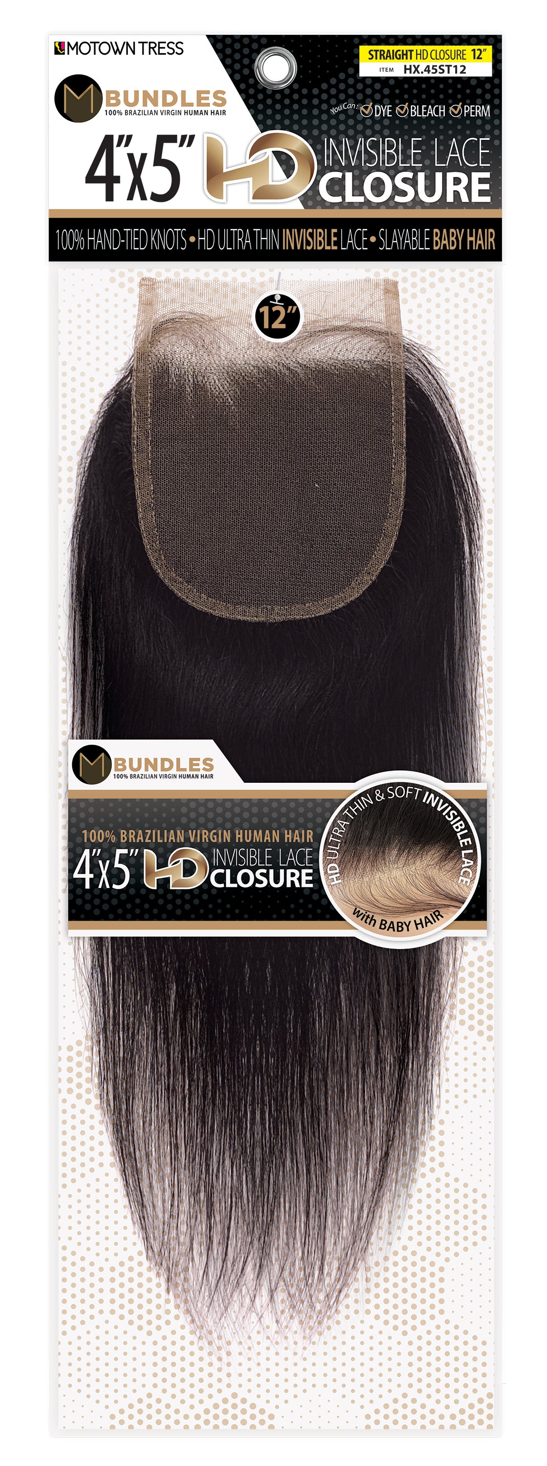 BLACK_4"x5" HD INVISIBLE LACE CLOSURE STRAIGHT