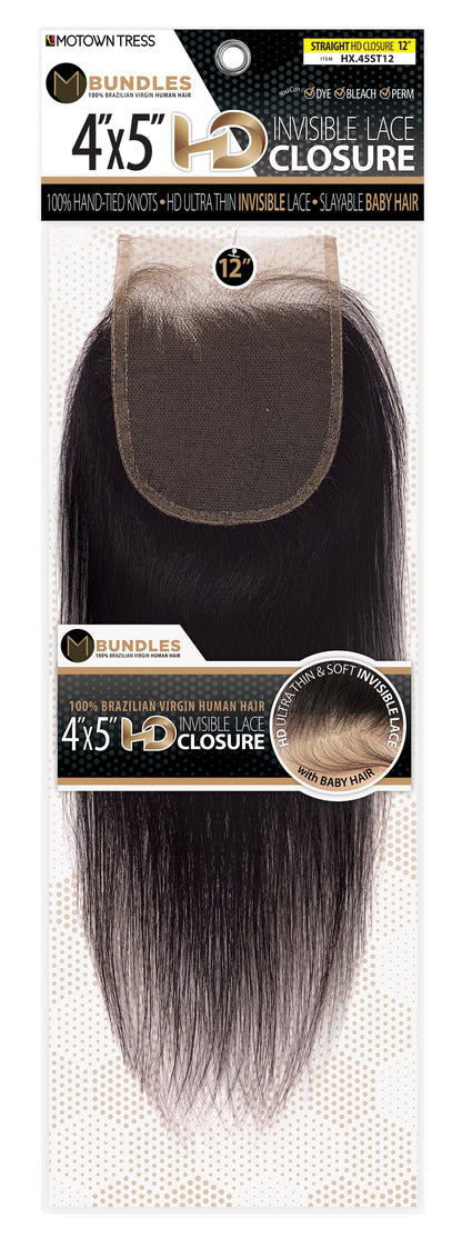 BLACK_4"x5" HD INVISIBLE LACE CLOSURE STRAIGHT