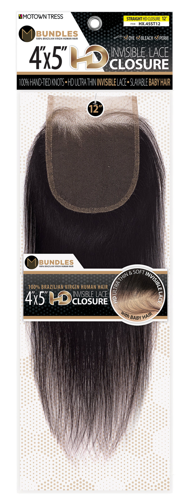 BLACK_4"x5" HD INVISIBLE LACE CLOSURE STRAIGHT