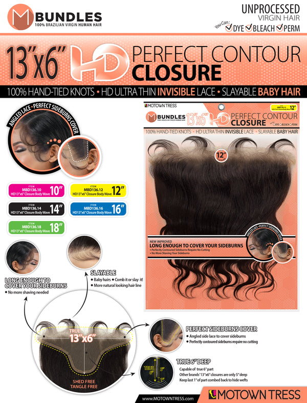 NEON_13"x6" HD PERFECT CONTOUR CLOSURE BODYWAVE