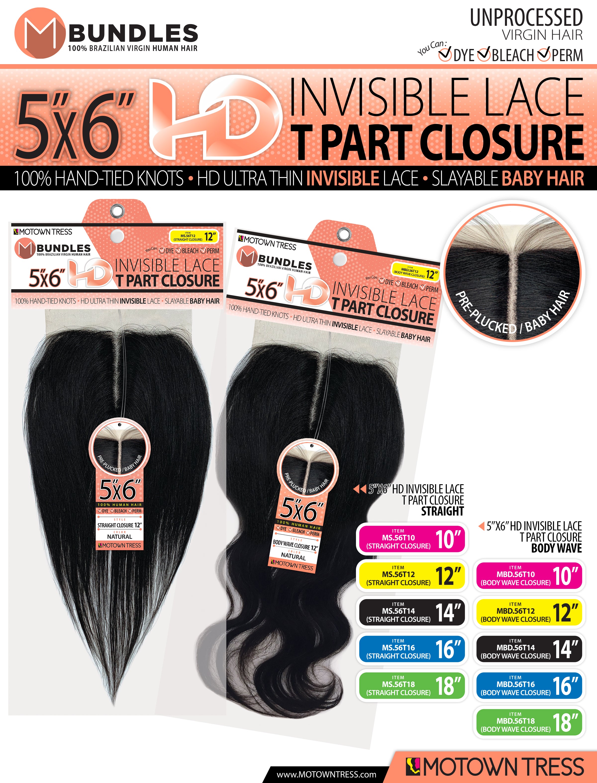 NEON_5"x6" HD T PART CLOSURE BODYWAVE