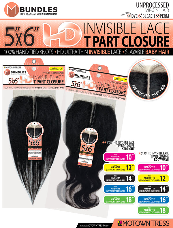 NEON_5"x6" HD T PART CLOSURE STRAIGHT